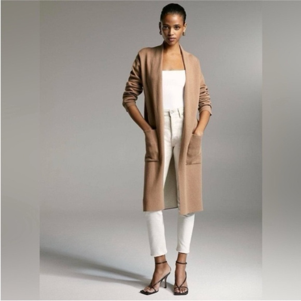 Long Tan Open Cardigan